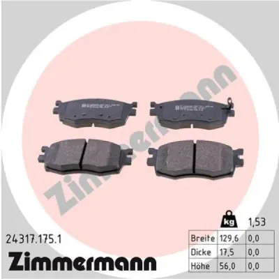 Set placute frana, frana disc ZIMMERMANN 24317.175.1