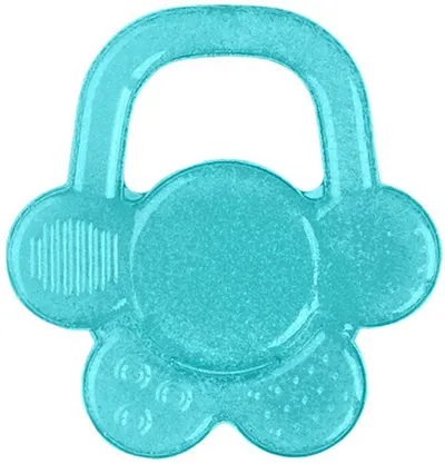 Jucărie de dentiție pentru bebeluși Babyono - Floare, 3 m+, albastru