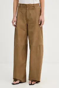 Gestuz pantaloni wide leg pentru femei din piele