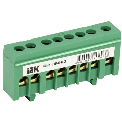 Neutral bus bar in body-Izolator onto a DIN-rail SHNI-6x9-8-k-Z