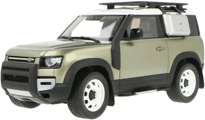Model de colecție din metal Almost Real Modern: Mașini - Land Rover Defender 90 With Roof Pack (2020) (Pangea Green)