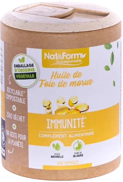 Ulei din ficat de cod, 200 capsule, Nat&Form