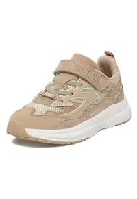 Pantofi sport copii - bej - velcro - textil si piele intoarsa