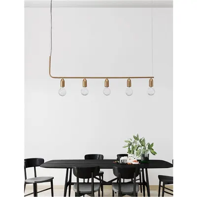 Lampa suspendata VEDA Brass Metal & Sticla clara LED G9 5x6 Wat 230 Volt IP20 Fara bec