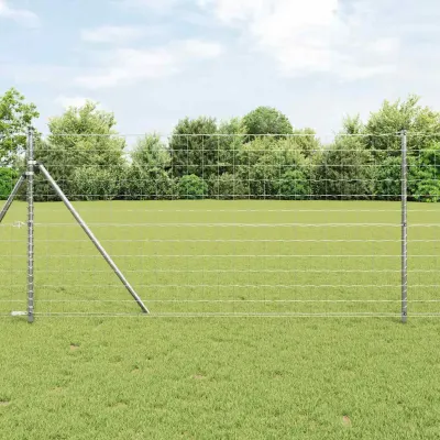 vidaXL Fixare la sol gard Euro 25 x 1 m Oțel Galvanizat Argintiu Plasă