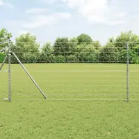 vidaXL Fixare la sol gard Euro 25 x 1 m Oțel Galvanizat Argintiu Plasă
