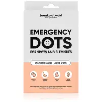 breakout + aid Emergency Dots For Spots and Blemishes tratament topic pentru acnee pe fata, decolteu si spate cu acid salicilic 72 buc