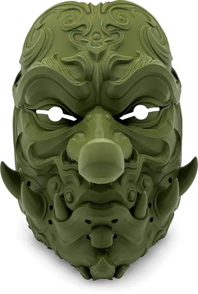 Print 3D de la 3D Morph Lab - Tengu, mască de față, verde închis