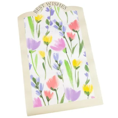 Foi de ambalat decorative model floral Best Wishes - galben (set 10 buc) - Default Title