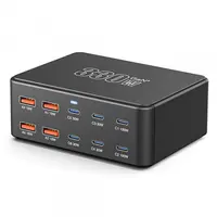 Incarcator Statie OEM HW66, 330W, 5A, 4 x USB-A - 6 x USB-C, Negru