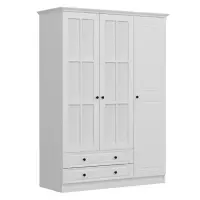 Dulap KALE 3, 3 usi, 2 sertare, alb, 135x52x210 cm