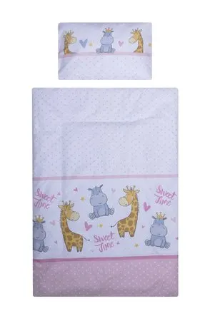 Lenjerie patut cu 3 piese 120x60 cm fete de schimb Hipo girafa