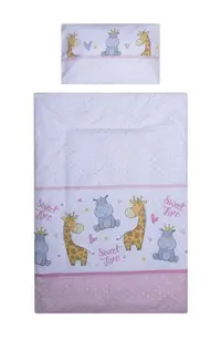 Lenjerie patut cu 3 piese 120x60 cm fete de schimb Hipo girafa