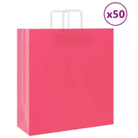 Gossi pungi de hartie 50 buc cu manere roz 45x17x48 cm