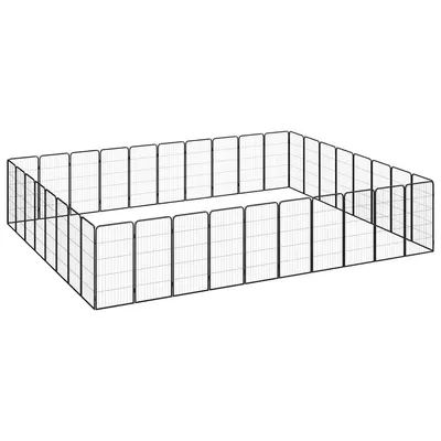 vidaXL Țarc câini 36 panouri negru 50x100 cm oțel vopsit electrostatic
