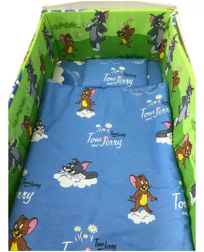 Lenjerie patut cu 5 piese Croitoria Noastra Tomjerry 140x70 cm