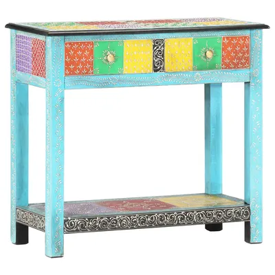 Gossi masa consola pictata manual, 80 x 35 x 75 cm, lemn masiv mango
