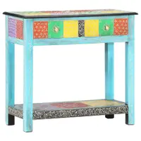 Gossi masa consola pictata manual, 80 x 35 x 75 cm, lemn masiv mango
