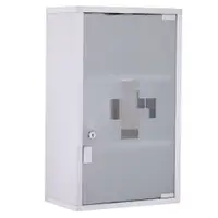 HOMCOM Dulap Medicamente din Oțel Inoxidabil 50x30x18 cm, Casetă Prim Ajutor cu Încuietoare & 2 Chei | Aosom Romania