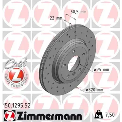 Disc frana ZIMMERMANN 150.1295.52