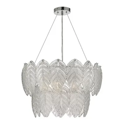 Lampa suspendata Phillipa 3 Light Pendant Clear Glass And Polished Chrome