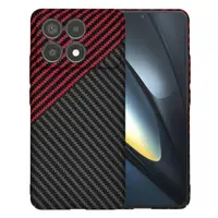 Husa pentru Xiaomi Poco F6 Pro, Techsuit, Carbonite FiberShell, Neagra Rosie