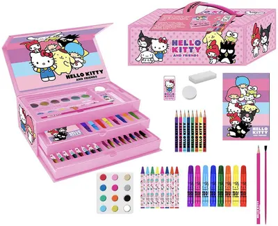 Set de desen Cerda Hello Kitty - Într-o servietă pe 3 nivele