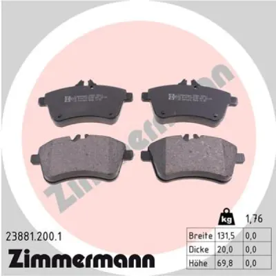 Set placute frana, frana disc ZIMMERMANN 23881.200.1