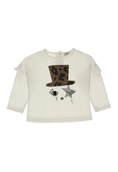 Bluza subtire cu maneca lunga - Chic - Ecru - pentru fetite - Ecru