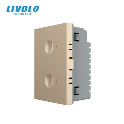 Modul intrerupator dublu tactil, control telecomanda RF, standard italian, 3M Auriu