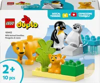 Constructor LEGO Duplo - Familii de animale sălbatice: pinguini și lei (10442)