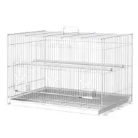 Colivie pentru Pasari din Metal cu Stinghii si Boluri pentru Mancare, Voliera pentru Canari si Perusi 60x41x41cm, Alb | Aosom Romania