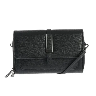 Geanta crossbody neagra cu bareta subtire