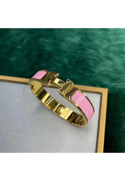 Bratara Hermina - otel inoxidabil placat cu aur 14K - roz - 6.1cm