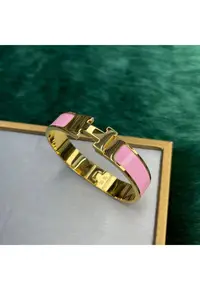 Bratara Hermina - otel inoxidabil placat cu aur 14K - roz - 6.1cm