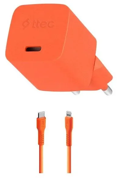 Încărcător Ttec – SmartCharger, 20W, GaN, USB-C/Lightning, portocaliu