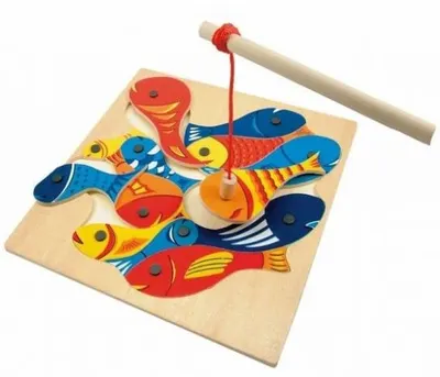 Joc magnetic Woody - Pescuit din lemn
