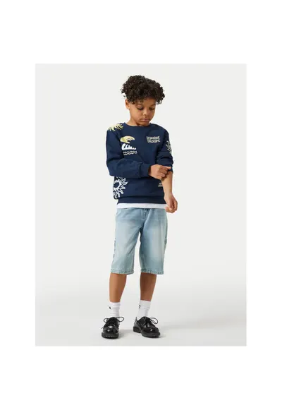 Pantaloni scurti copii - denim - albastru