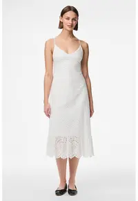 Rochie midi cu dantela Sangallo - Alb