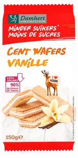 Vafe cu cremă de vanilie, fără zahăr, 150 g, Damhert