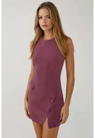 Rochie mini mulata - violet - material textil