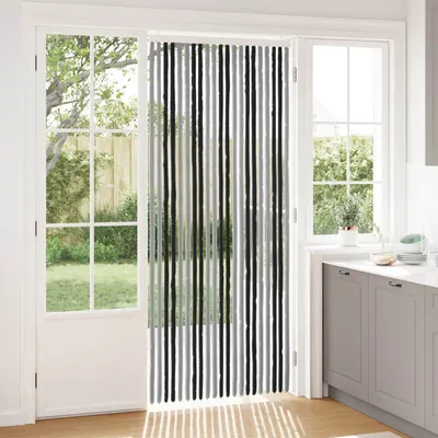vidaXL Perdea pentru insecte din chenille Gri și negru 90 x 220 cm