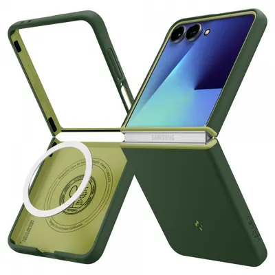 Husa MagSafe pentru Samsung Galaxy Z Flip7 F766, Spigen, Caseology Nano Pop, Verde ACS11159
