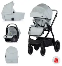 Cărucior pentru bebeluși 3 în 1 Chipolino - Prestige, matcha