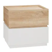 HOMCOM Bedside Table with 2 Stackable Drawers, Modern Nightstand, End Table for Bedroom, Living Room, Nature Wood and White | Aosom Romania