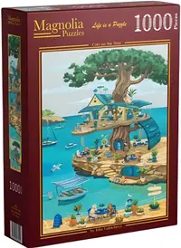 Puzzle Magnolia din 1000 piese - Pisici în copac