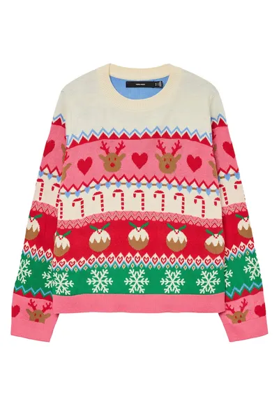 Pulover dama multicolor - fabricat din materiale de calitate