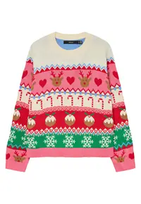 Pulover dama multicolor - fabricat din materiale de calitate