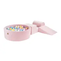 Teren de joacă din spumă roz 4 buc. din catifea înălțime 30 cm 225x90 cm Montessori – Meowbaby