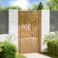 vidaXL Poartă de grădină 100x200 cm, oțel rezistent la intemperii, model cu urme
